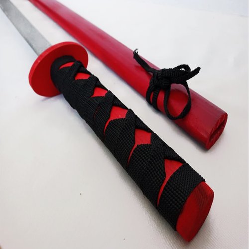 Espada Ninja Katana 1:1, espada roja y blanca, juego de rol, modelo de  juguete, Arma de seguridad PU, 106cm - AliExpress