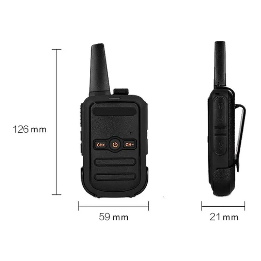 Dos Radios Walkie Talkie Recargable Altavoces Con Micrófono