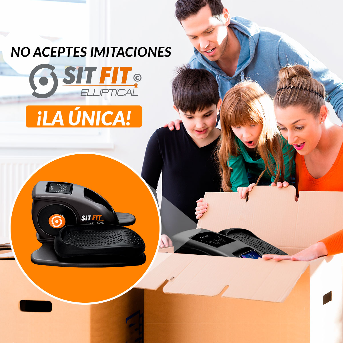 Elíptica Ejercitador para piernas portátil Sit Fit con Sistema de tecnología de movimiento silencioso