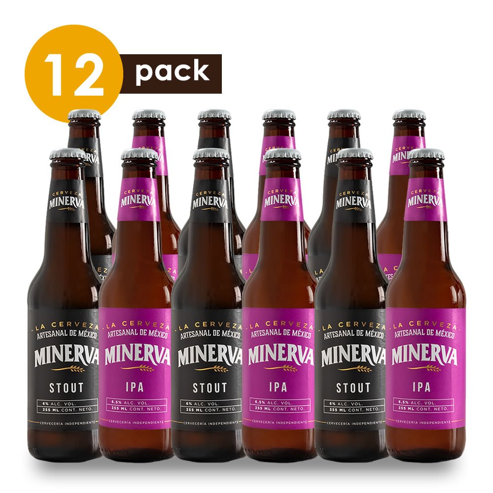 Cerveza Artesanal Minerva Stout-IPA Beerpack 12