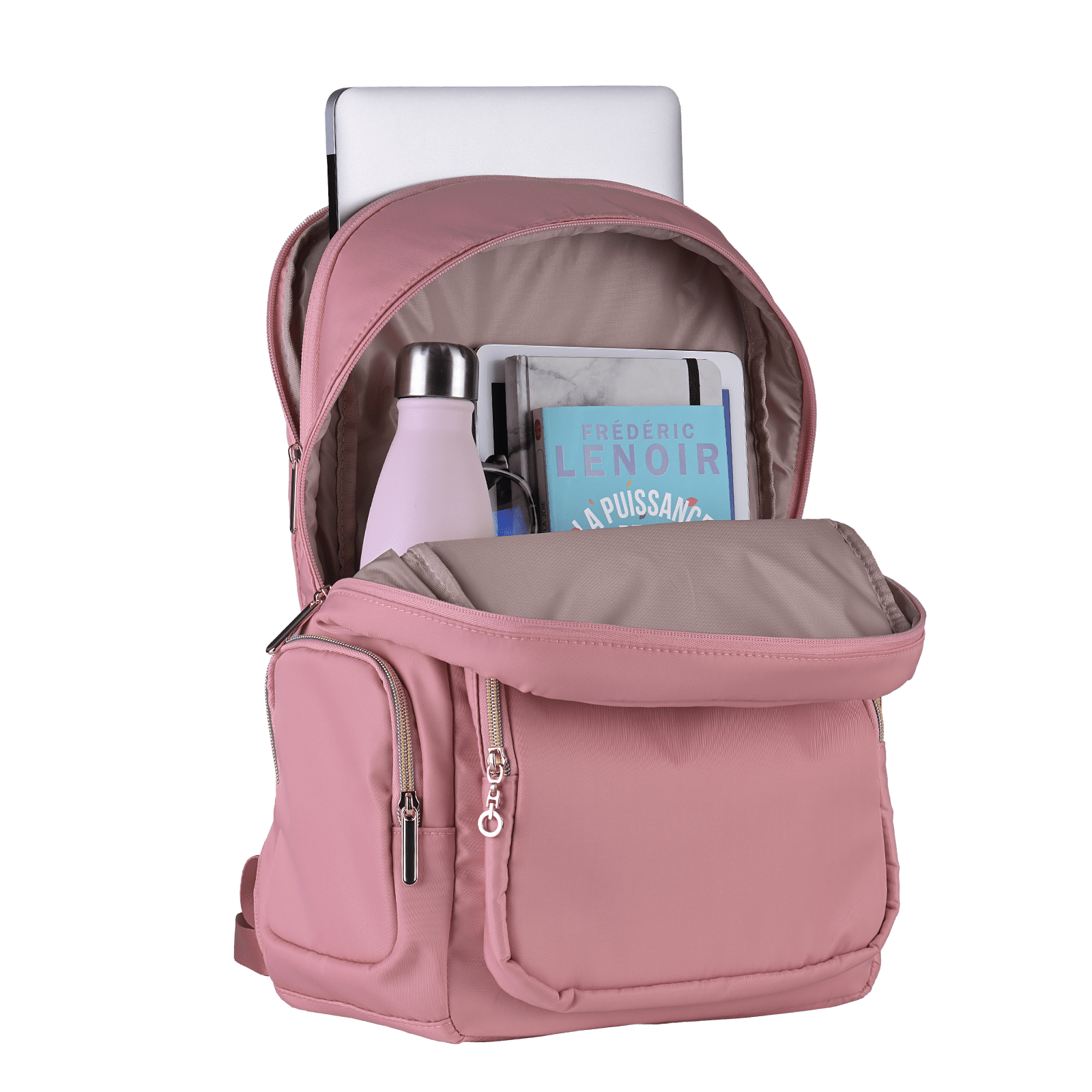 LuckyLy Mochila para Laptop Mujer hasta 15.6 Pulgadas, Moderna con Múltiples Compartimentos, Modelo Zelda, Rosa