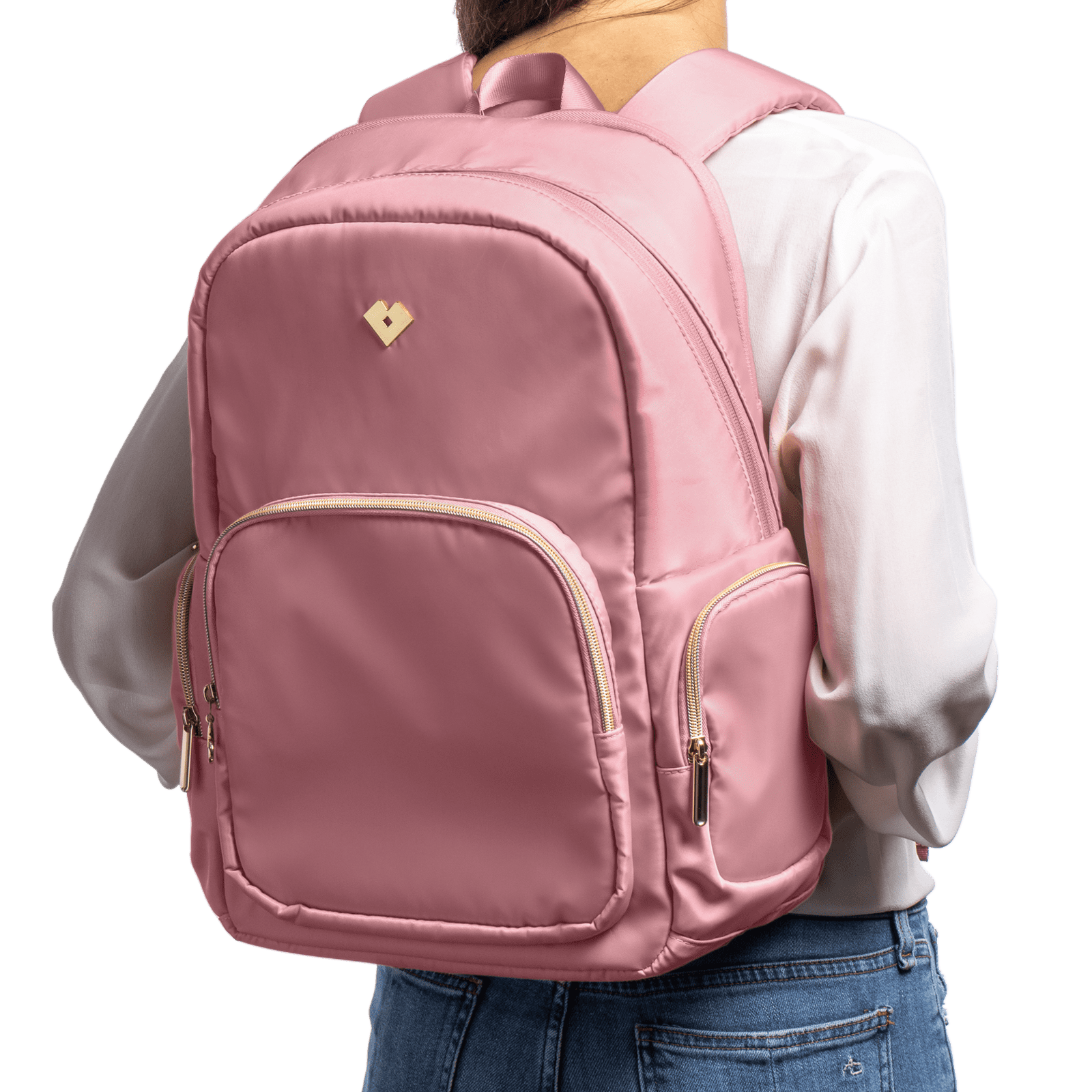 LuckyLy Mochila para Laptop Mujer hasta 15.6 Pulgadas, Moderna con Múltiples Compartimentos, Modelo Zelda, Rosa