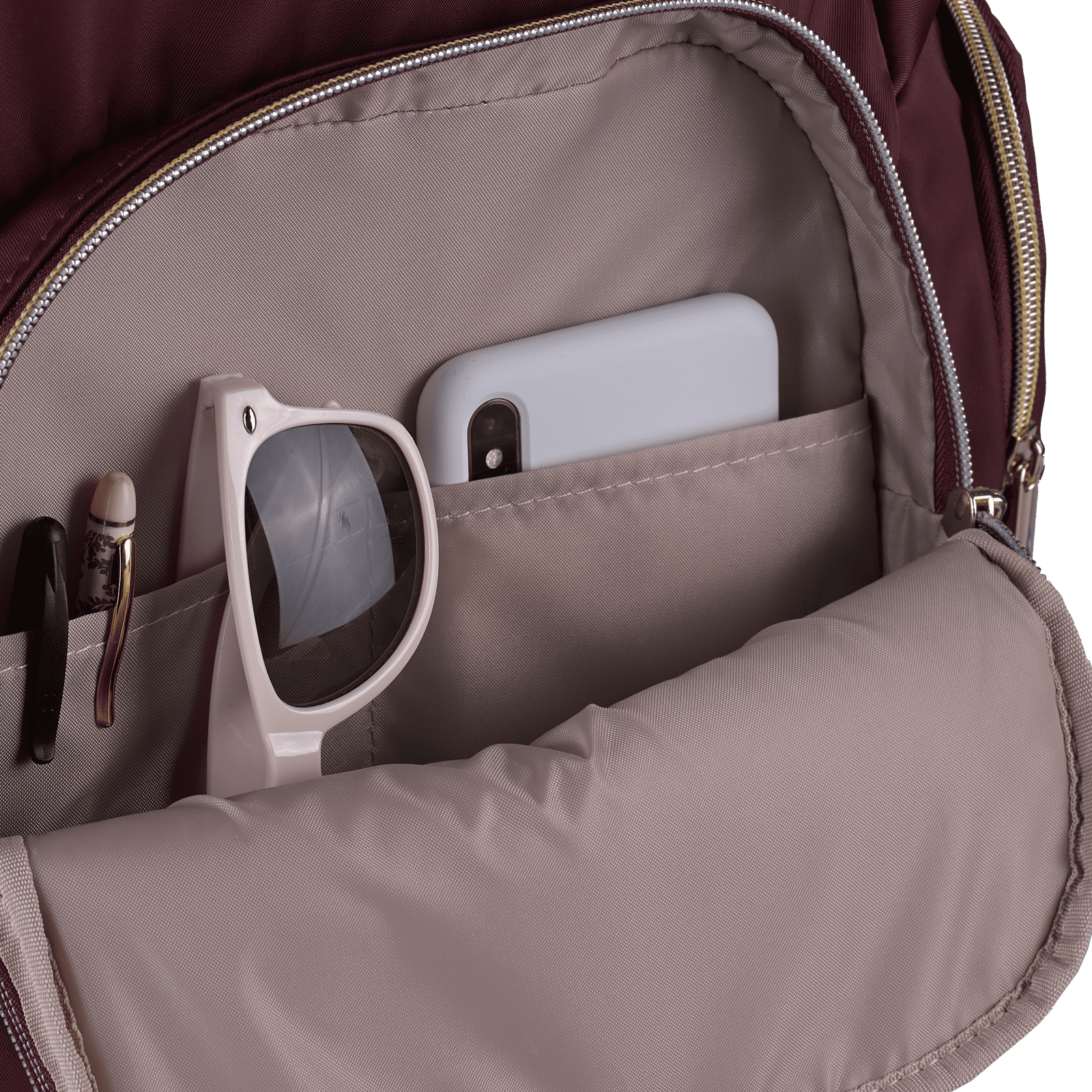 LuckyLy Mochila para Laptop Mujer hasta 15.6 Pulgadas, Moderna con Múltiples Compartimentos, Modelo Zelda, Vino