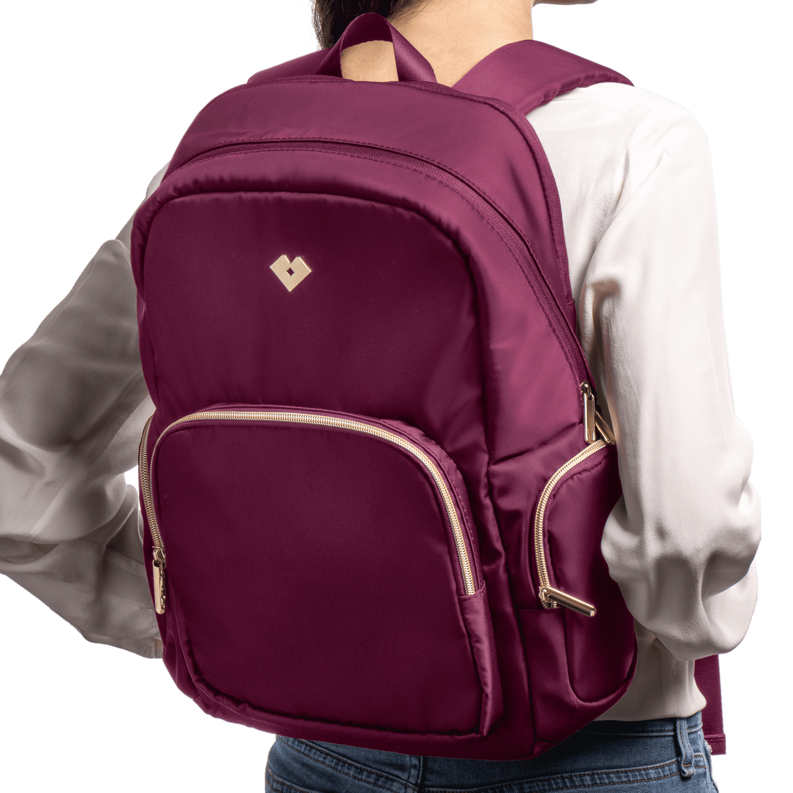 LuckyLy Mochila para Laptop Mujer hasta 15.6 Pulgadas, Moderna con Múltiples Compartimentos, Modelo Zelda, Vino