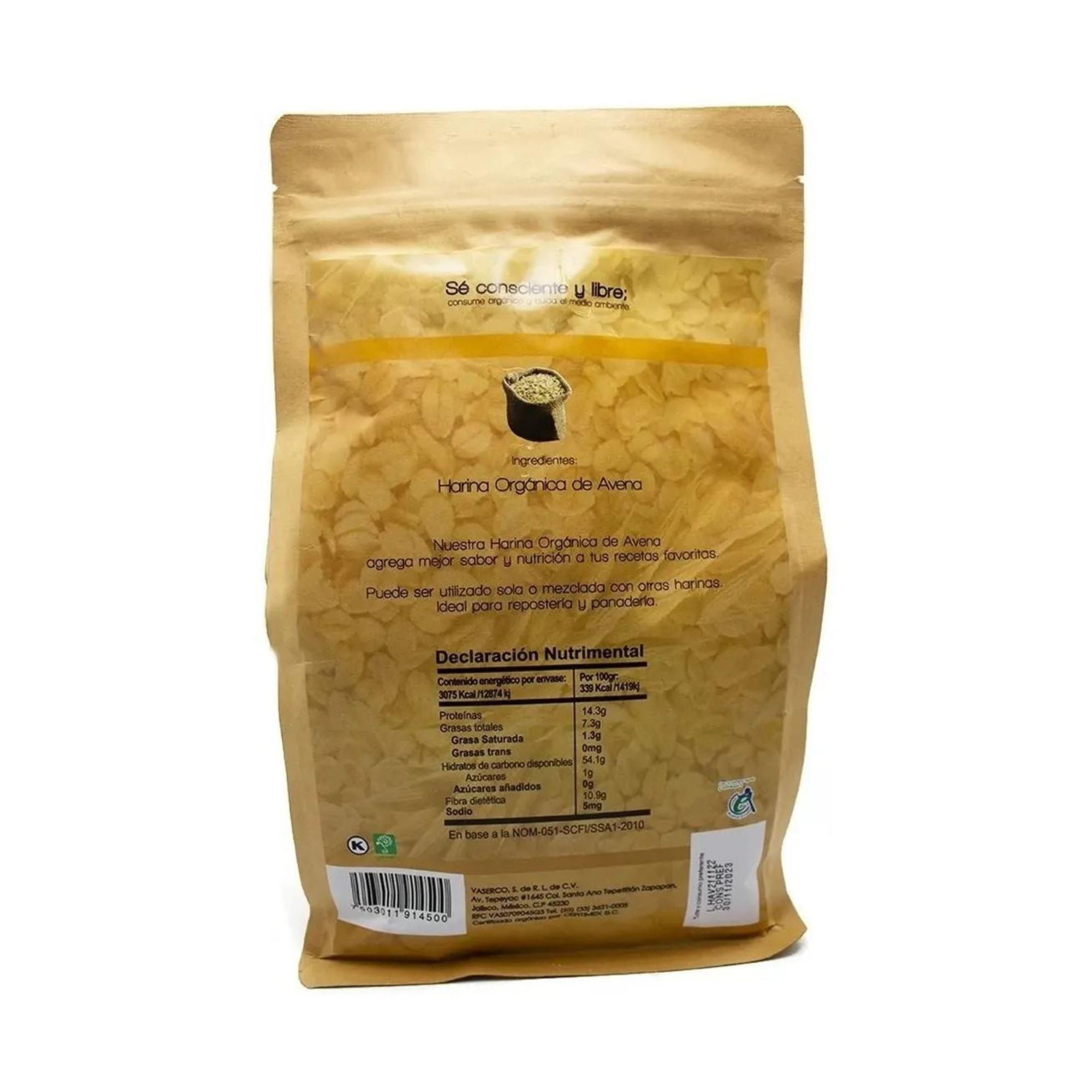 Harina De Avena Orgánica 907g Enature
