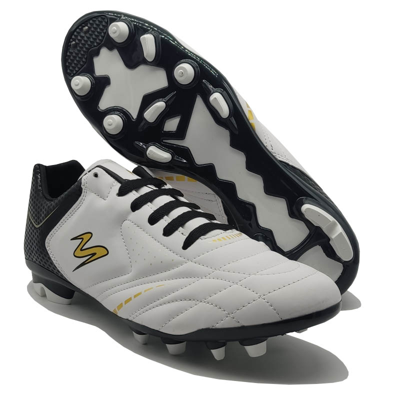 Tenis Metro-E 426 Blanco Negro Oro Tacos Futbol Taquetes Soccer