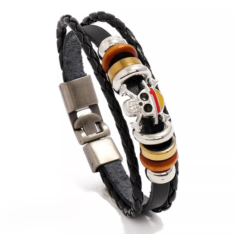 Pulsera One Piece Cuero Vegano Monkey D. Luffy Brazalete