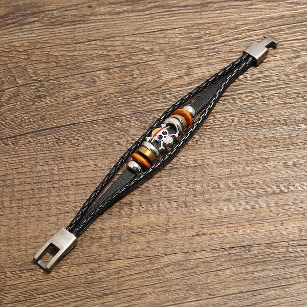 Pulsera One Piece Cuero Vegano Monkey D. Luffy Brazalete