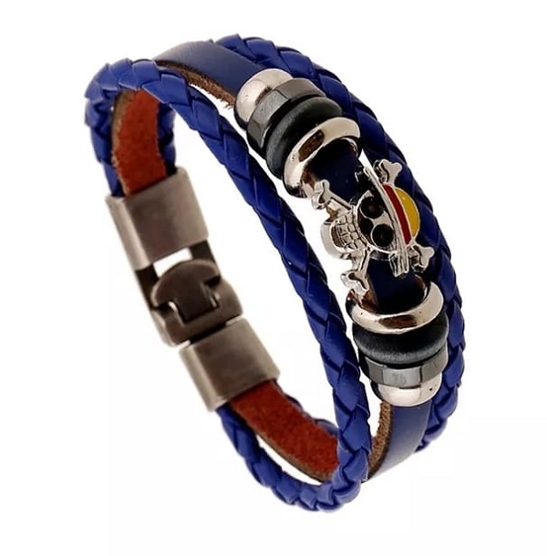 Pulsera One Piece Cuero Vegano Monkey D. Luffy Brazalete