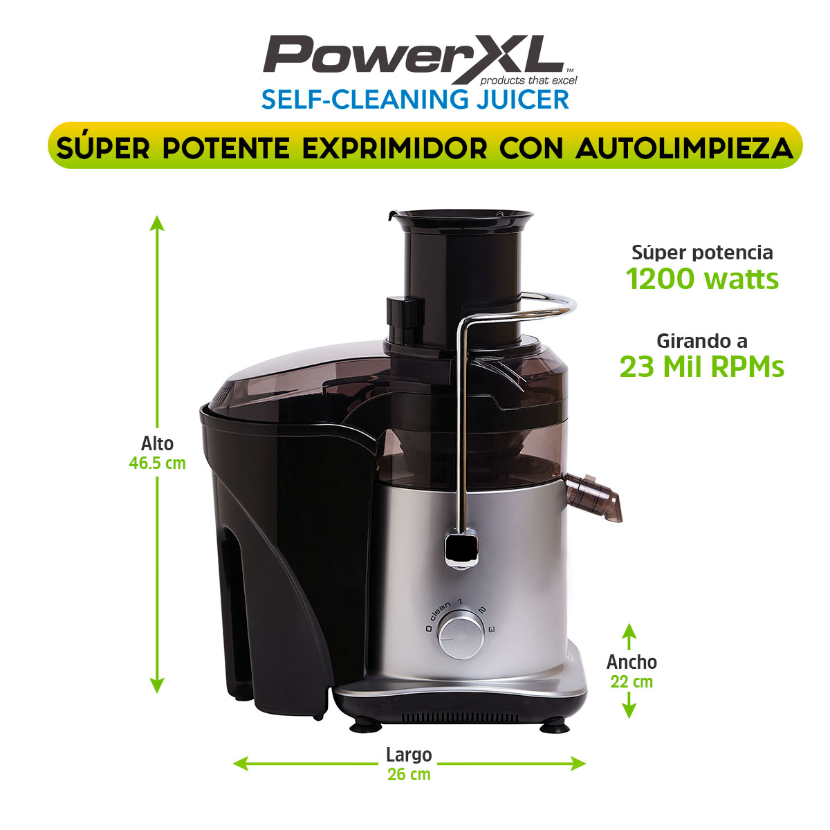 Extractor de Jugos POWER XL autolimpiable 3 Niveles