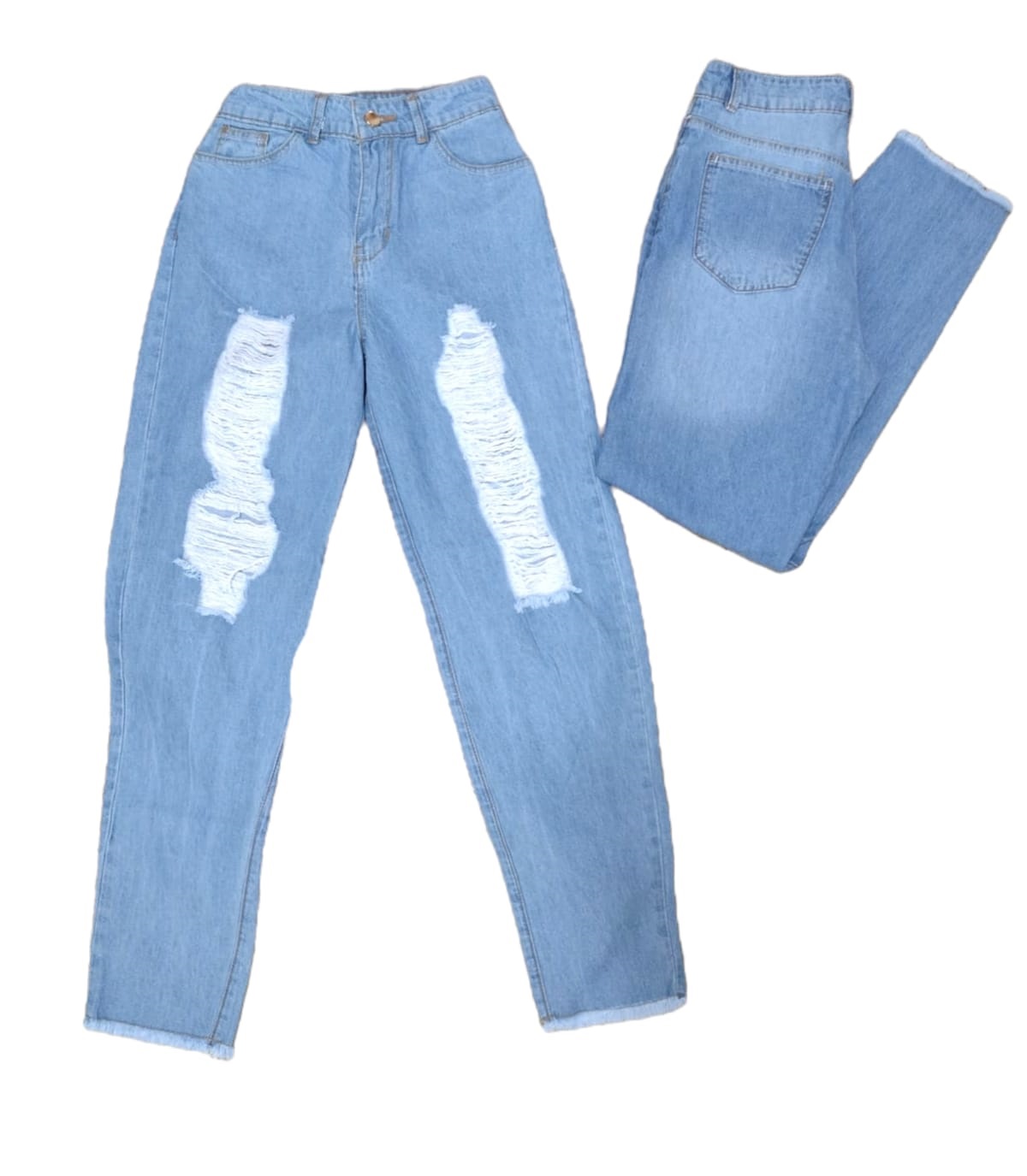 Pantalón de mezclilla para dama tipo mom jeans