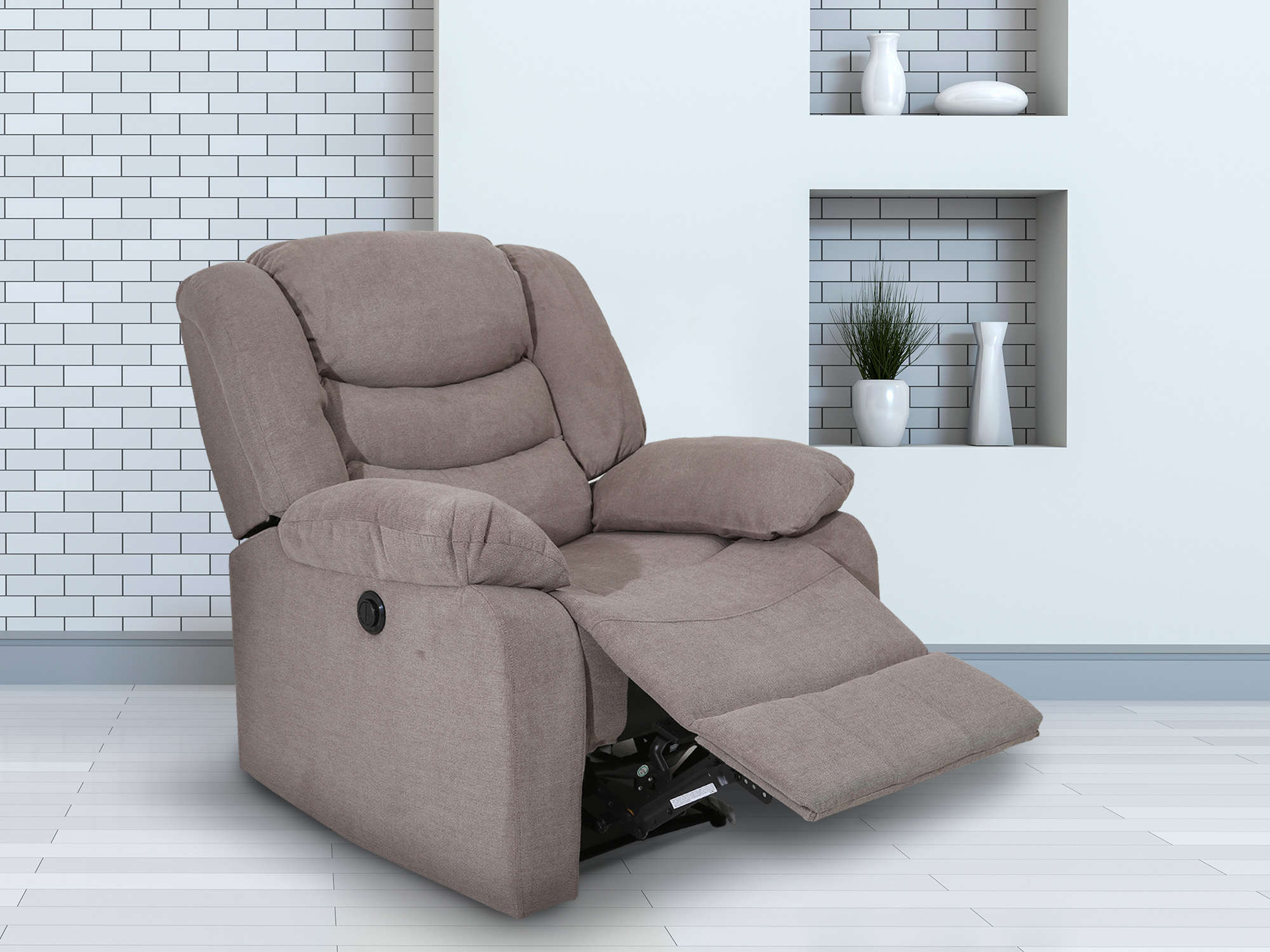 Sillón Reclinable Milán Eléctrico de Tela color Taupe