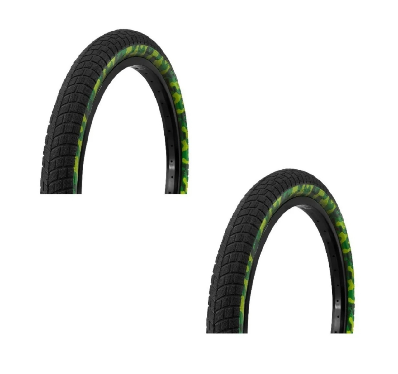 DOS LLANTAS R-20 X 2.125 CAMUFLAJE R-20 BMX CROSS VERDE ENDY1