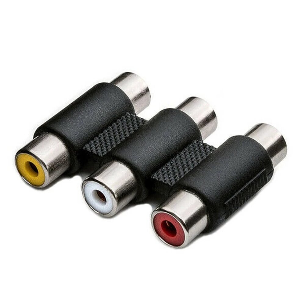 Cople Acoplador Unión de Audio y Video 3 vías RCA