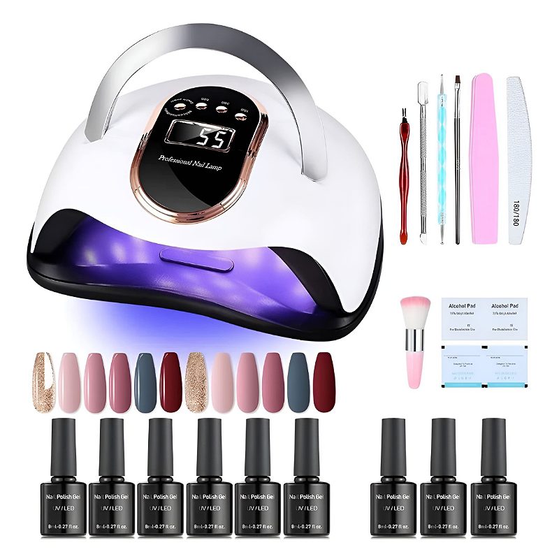 Lámpara De Uñas Uv Led Esmalte Kit Para Uñas Completo 168w