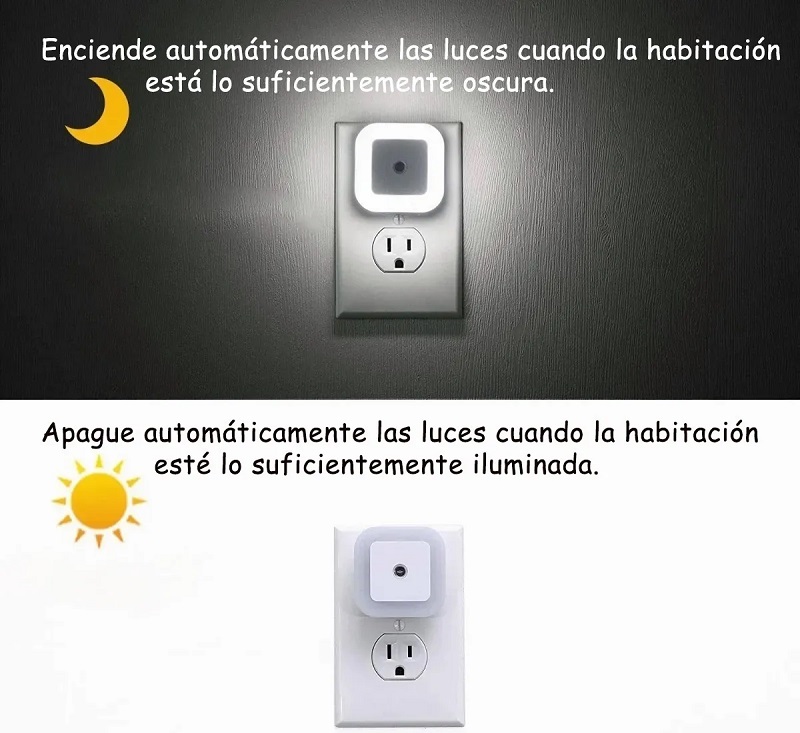 Sensor De Lámpara Inteligente De Noche, 6 Piezas