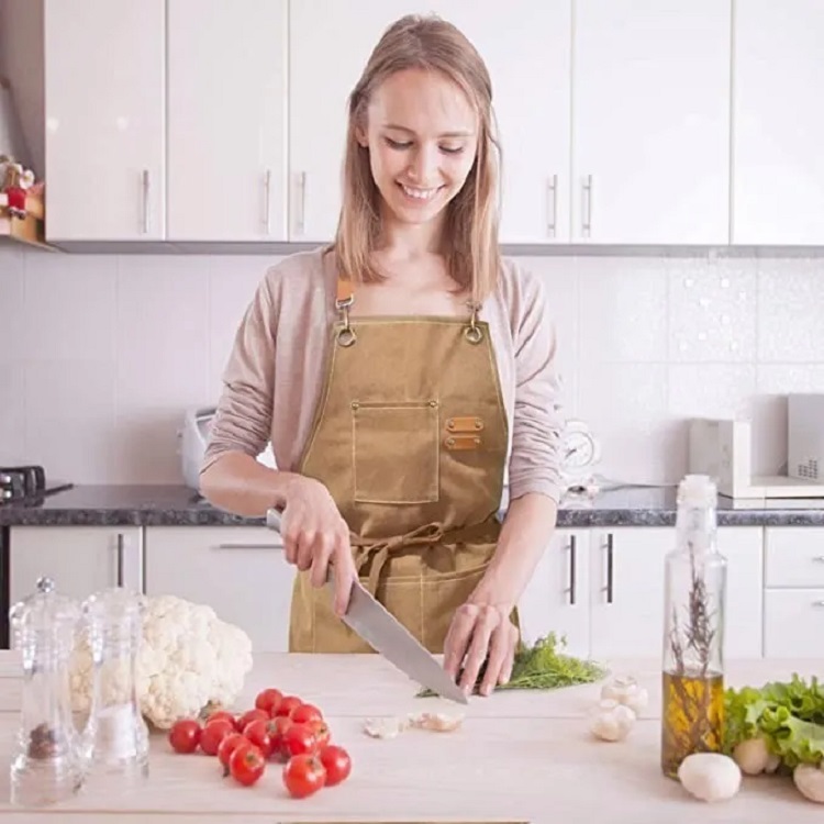 Mandil Delantal Unisex Ajustable Impermeable Marron