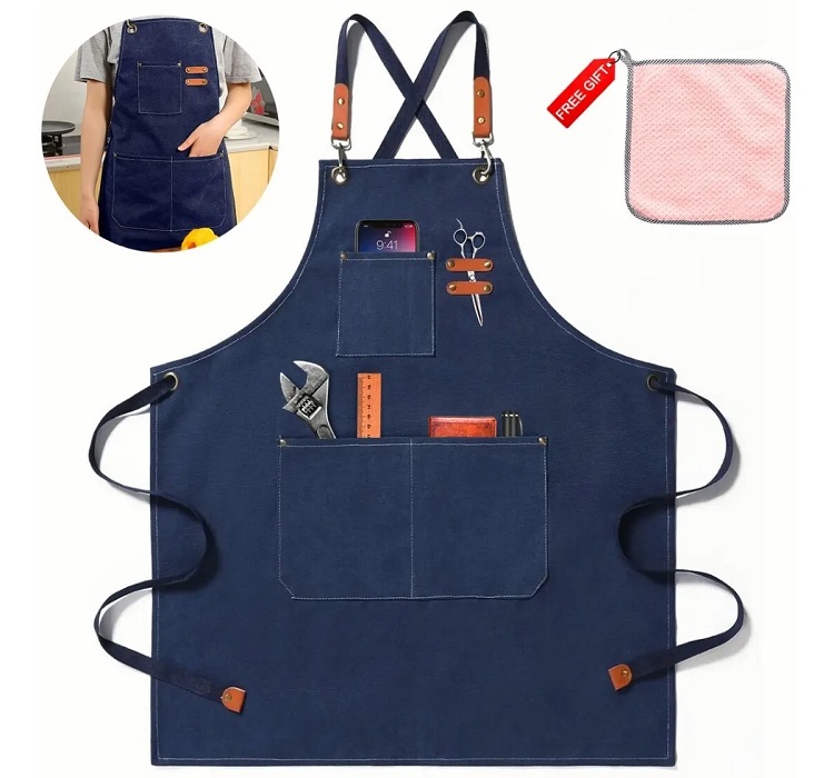 Mandil Delantal Ajustable Impermeable Multiusos Azul