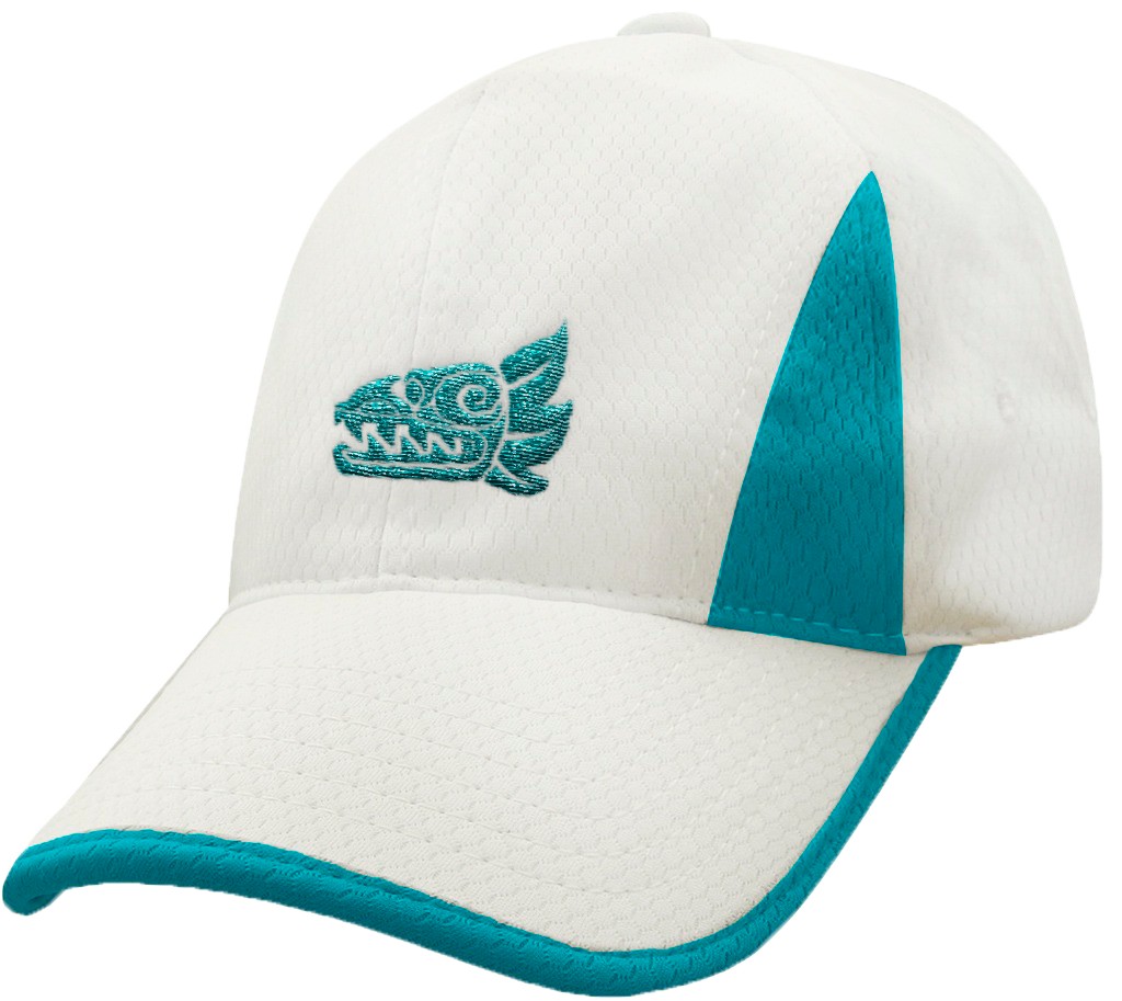 Gorra Blanca 100% Algodón Quetzalcóatl Bordado Serpiente Emplumada