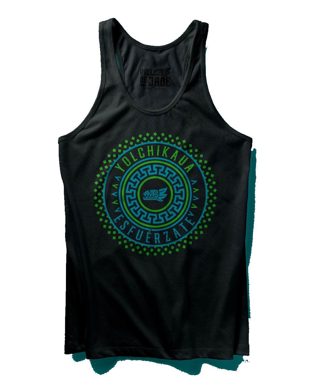 Tank Top Playera de Resaque Blanca y Negra en Lengua Nahuatl