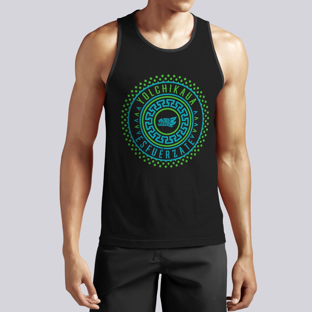 Tank Top Playera de Resaque Blanca y Negra en Lengua Náhuatl