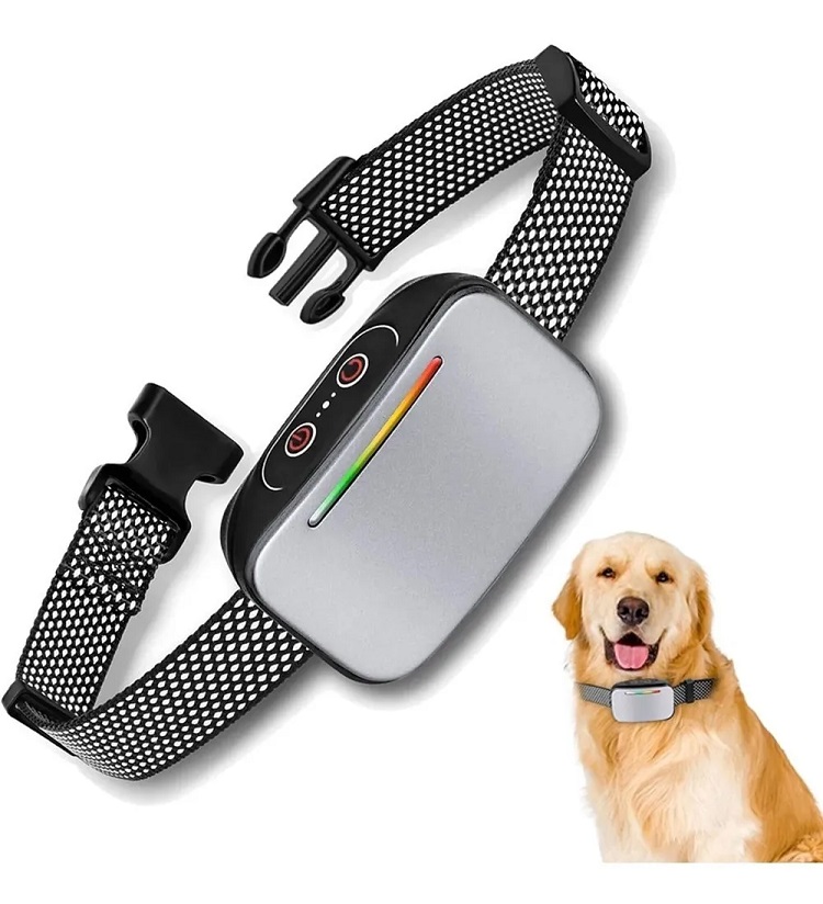 Antiladrido Perro Entrenamiento Collar Eléctrico Automático Plateado