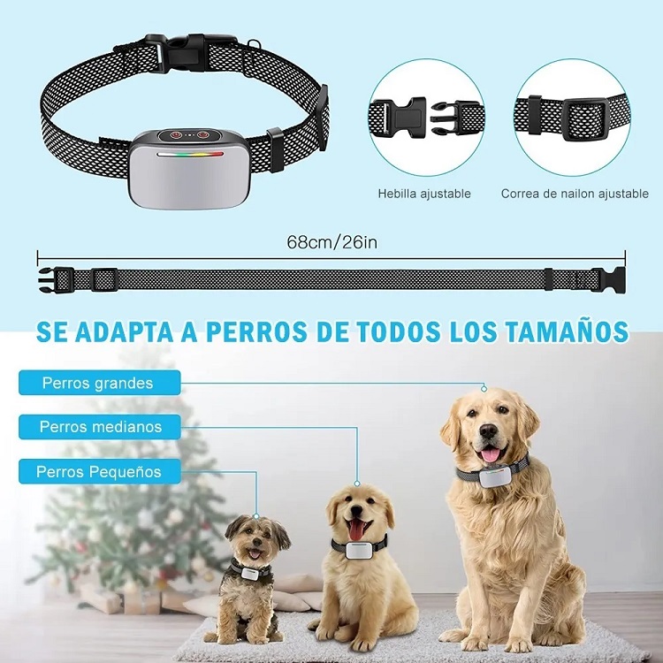Antiladrido Perro Entrenamiento Collar Eléctrico Automático Plateado