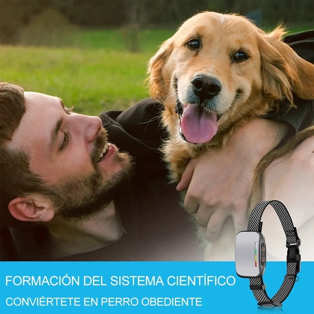 Antiladrido Perro Entrenamiento Collar Eléctrico Automático Plateado