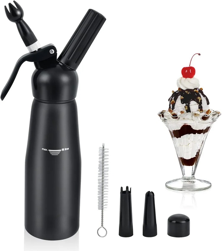 Dispensador De Crema Batida Negro De 500ml