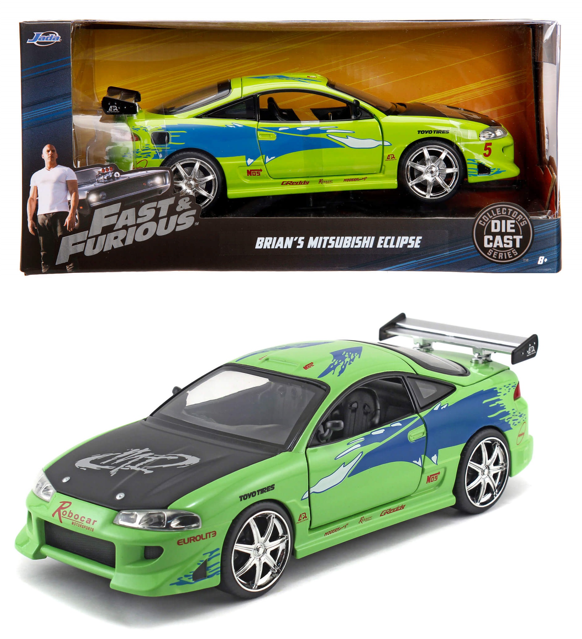 Brian 1995 Mitsubishi Eclipse Rápido y Furioso JADA TOYS ESCALA 1:24