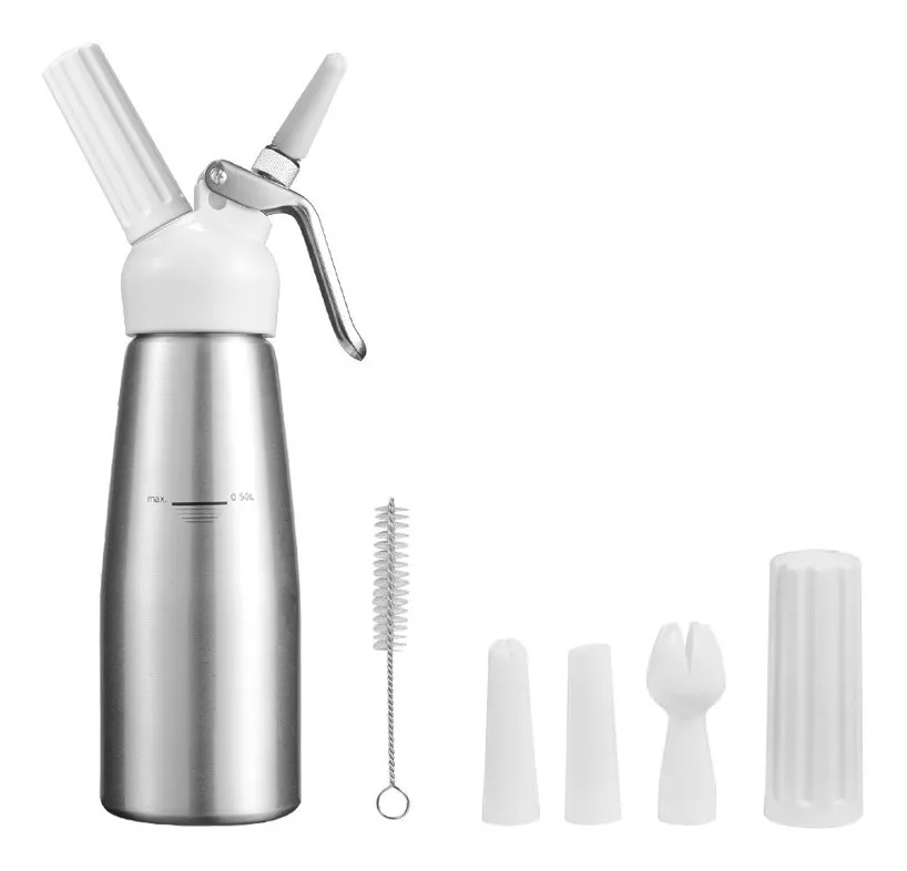 Dispensador De Crema Batida Plata De 500ml