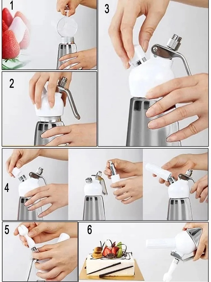 Dispensador De Crema Batida Plata De 500ml