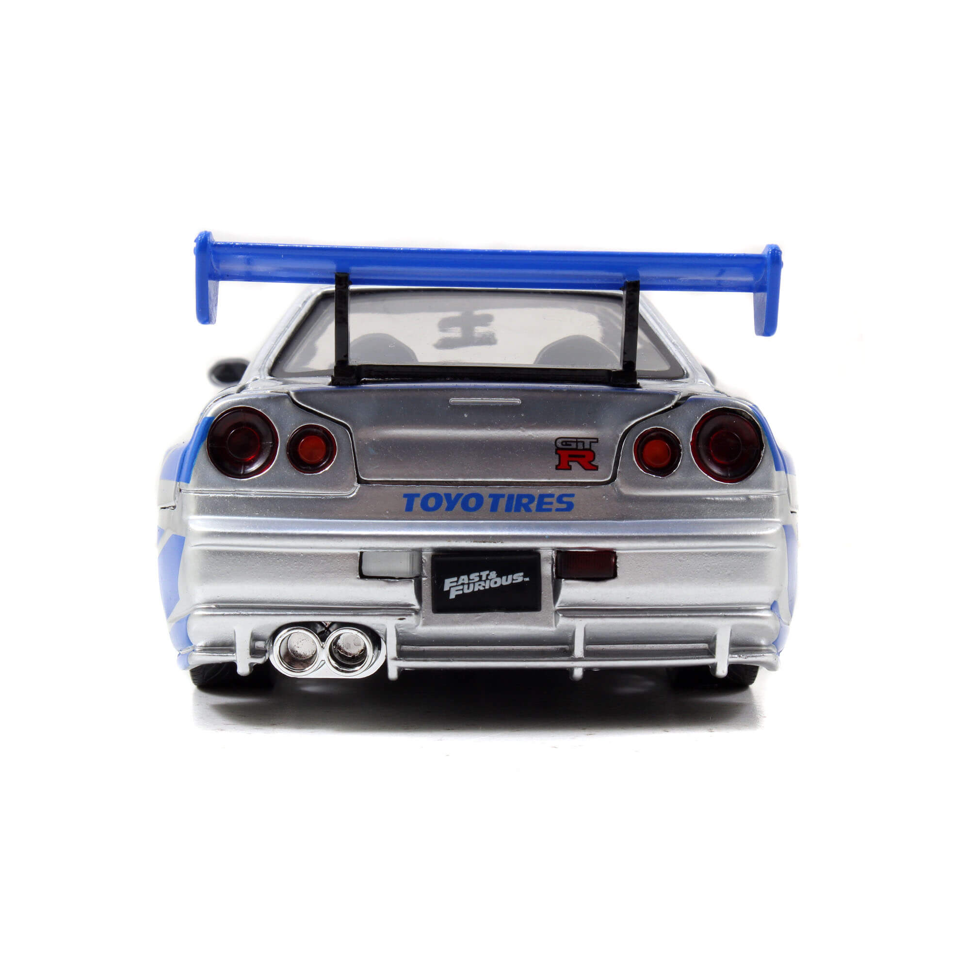Brian 2002 Nissan Skyline GT-R BNR34 PLATA Rapido y Furioso JADA TOYS ESCALA 1:24