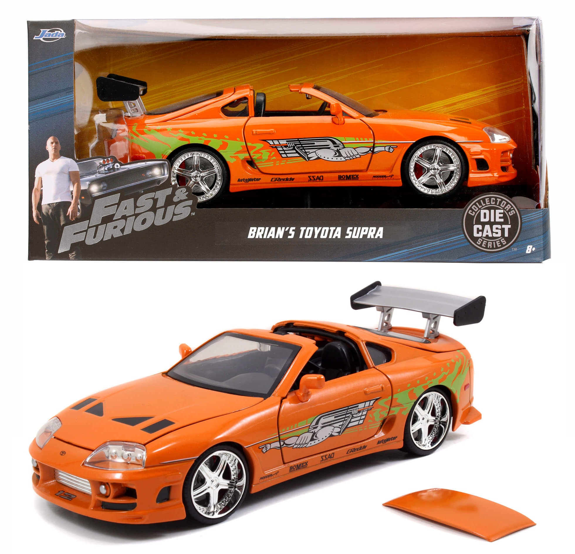Brian 1995 Toyota Supra NARANJA Rápido y Furioso JADA TOYS ESCALA 1:24 