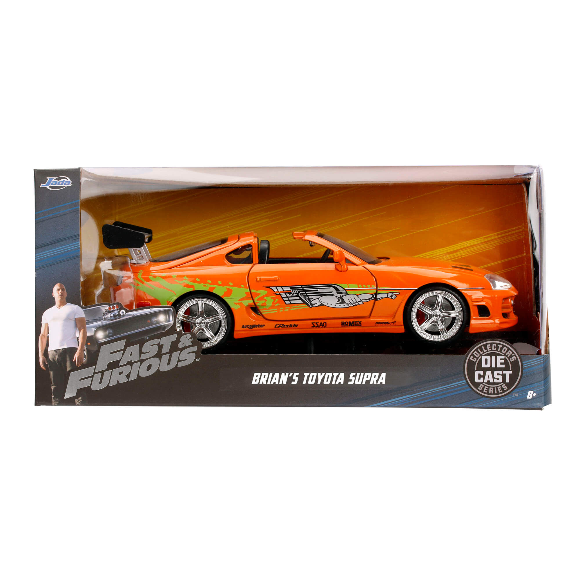 Brian 1995 Toyota Supra NARANJA Rápido y Furioso JADA TOYS ESCALA 1:24 