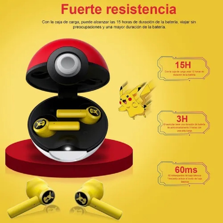 Audífonos Inalámbricos Hi-fi Bluetooth De Pokémon Pikachu