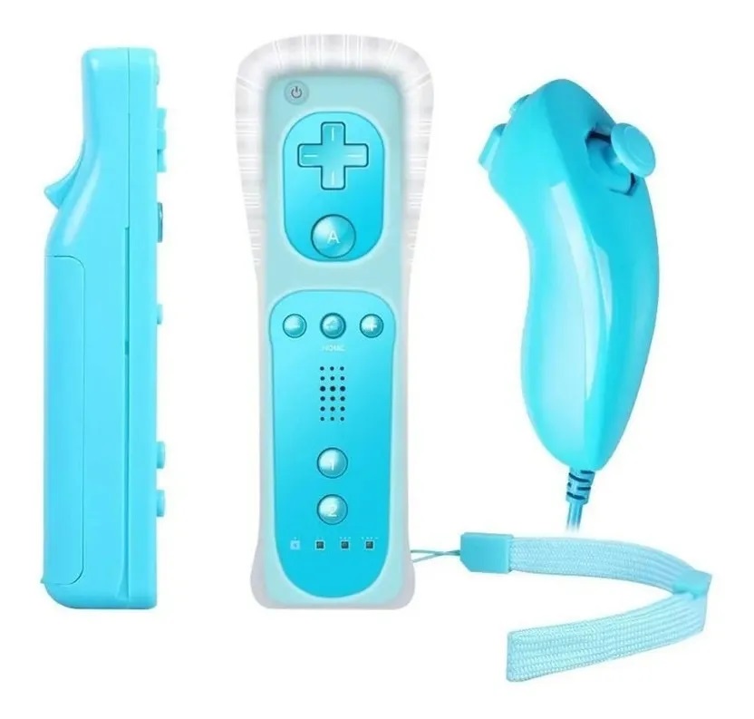Nintendo Wii Motion Plus - Mando A Distancia 2 En 1 Color Azul