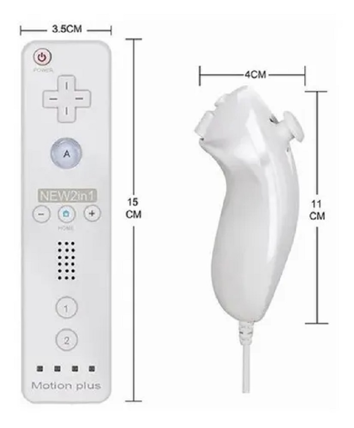 Nintendo Wii Motion Plus - Mando A Distancia 2 En 1 Color Blanco