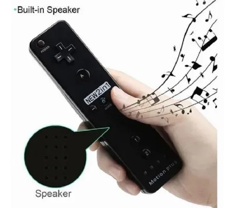 Nintendo Wii Motion Plus - Mando A Distancia 2 En 1 Color  Negro