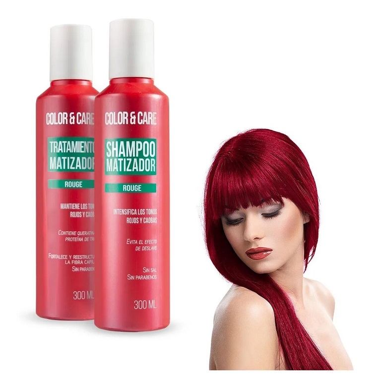 Shampoo Matizador Rojo + Tratamiento Con Keratina Nefertiti