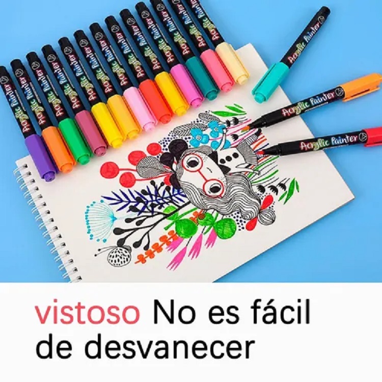 36 Plumones Punta Pincel Brush Pintura Acrílica Tipo Posca