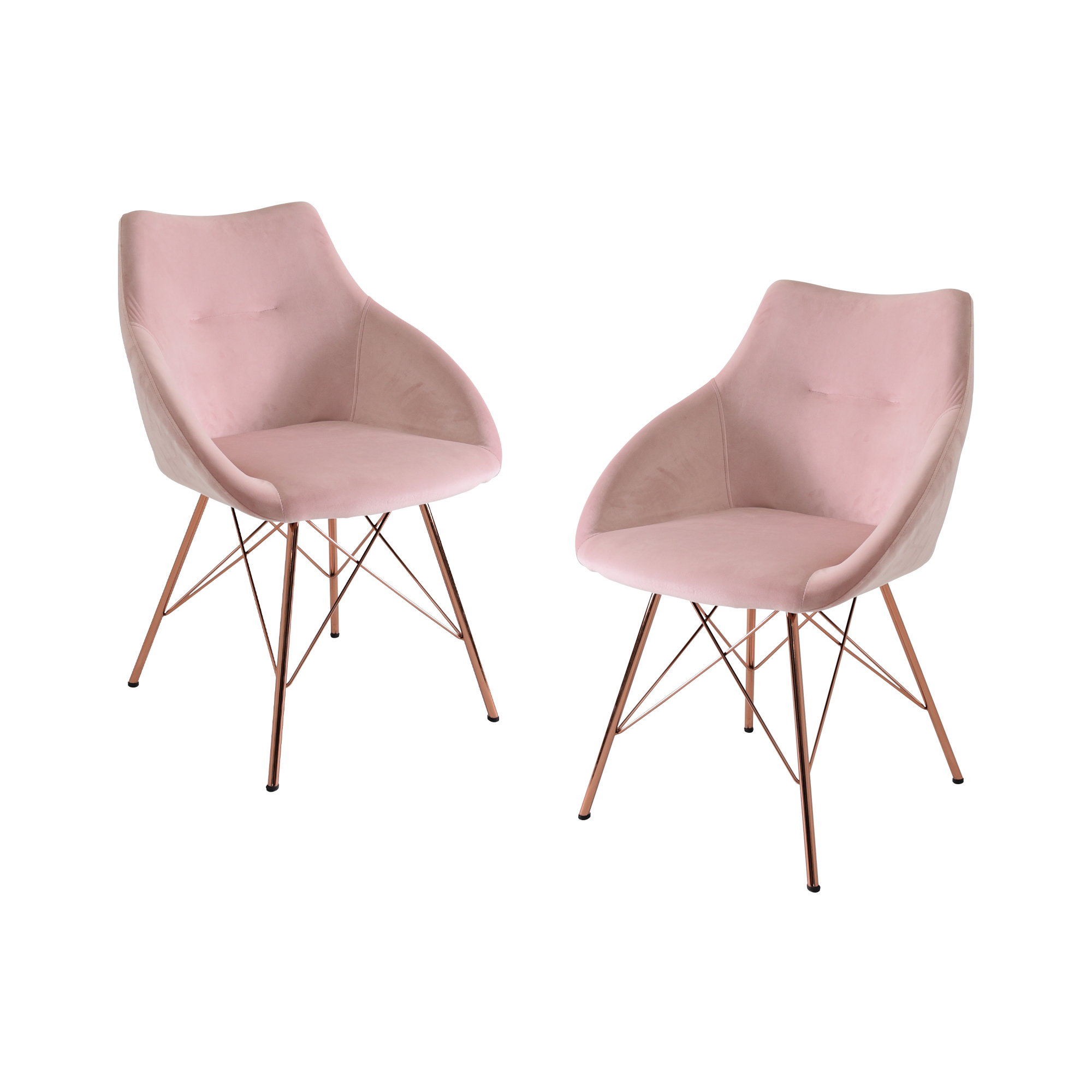 2 Sillones Individuales Jewel de Tela color Rosa