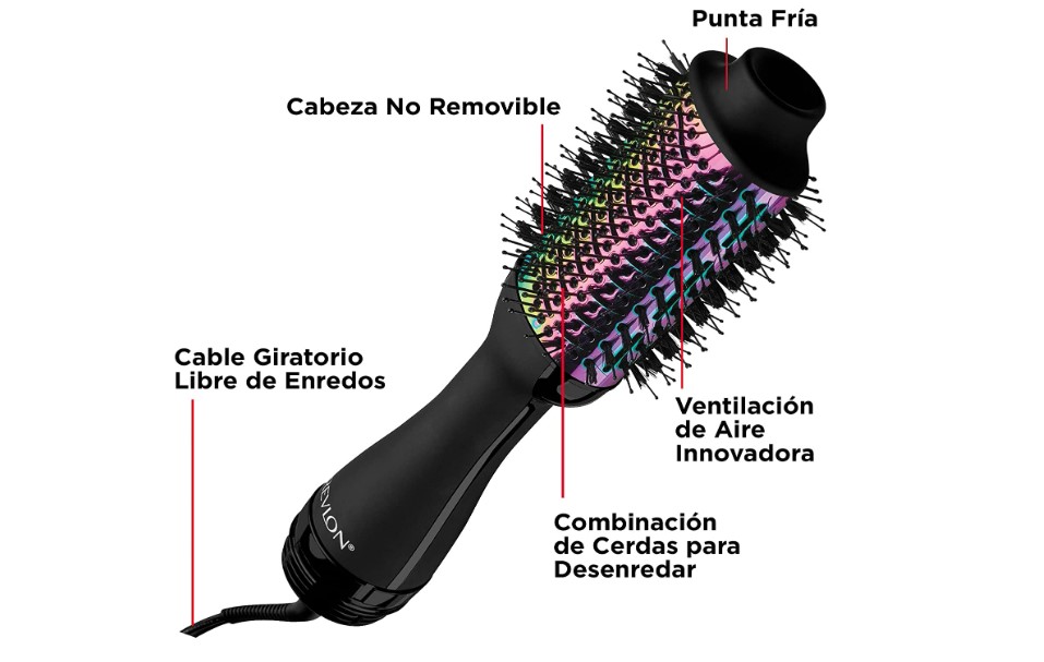 Cepillo Secador Revlon Salon One Step Pro Oval Oro Rainbow