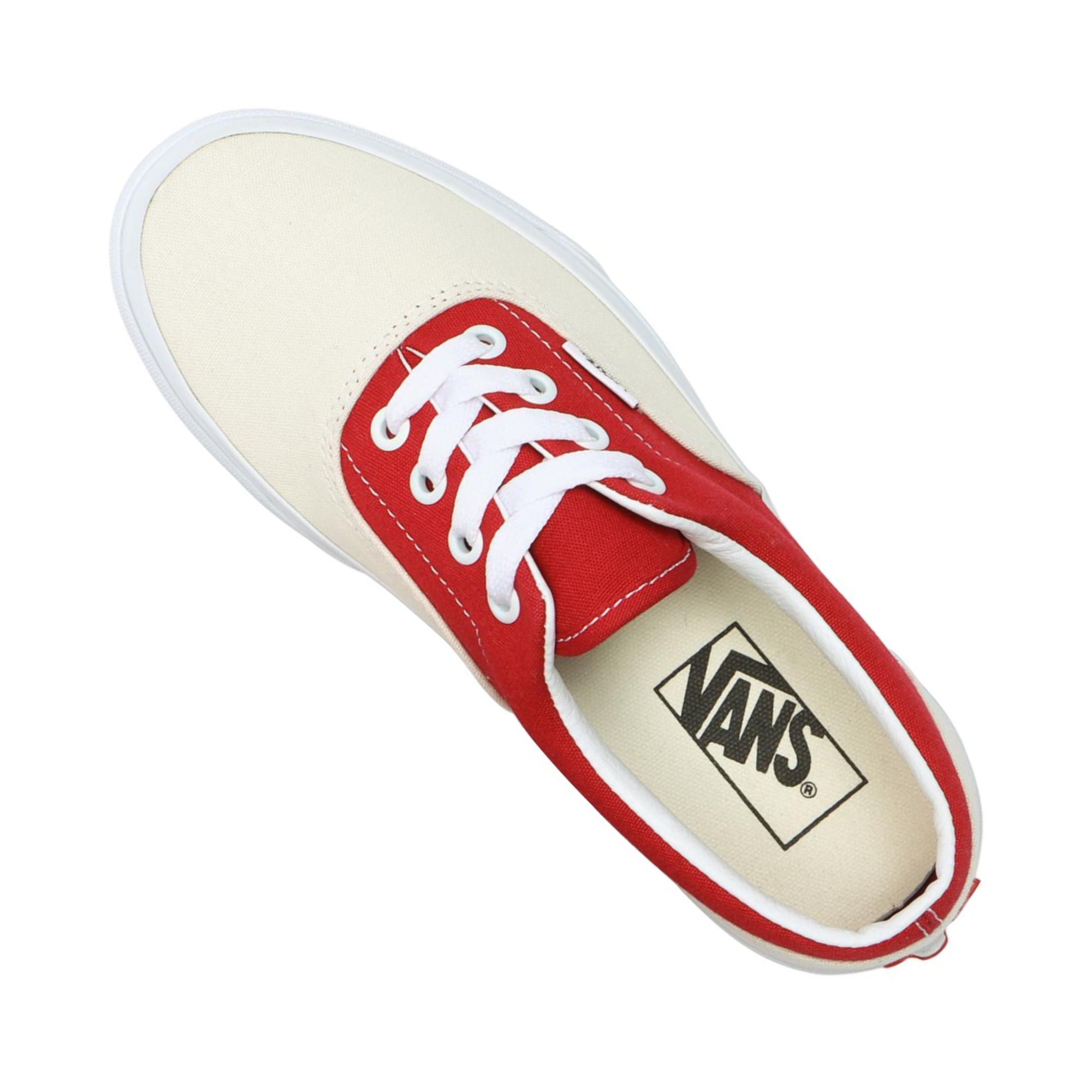 Tenis Vans Era Classic Beige con Rojo Unisex Originales 54F14FX