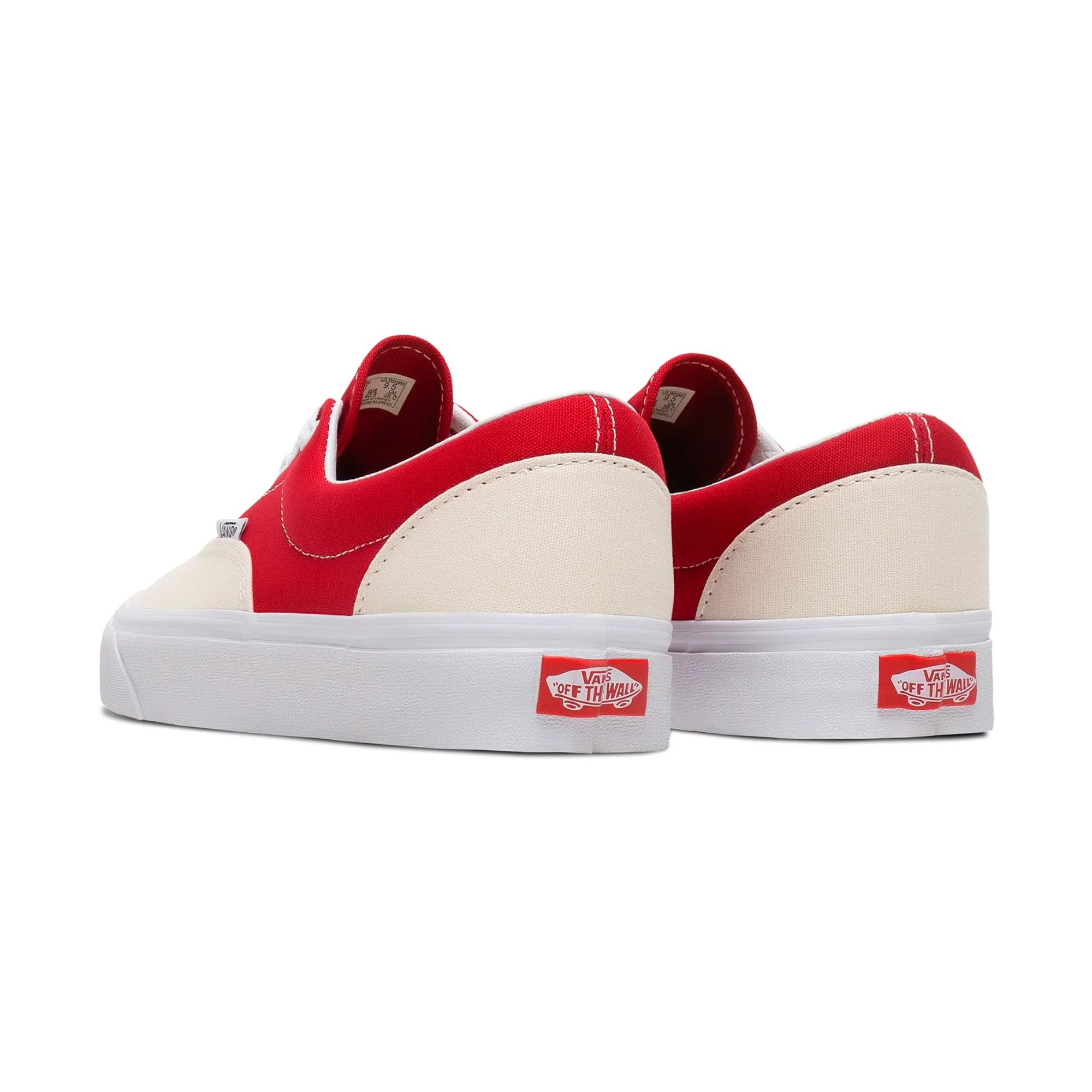 Tenis Vans Era Classic Beige con Rojo Unisex Originales 54F14FX