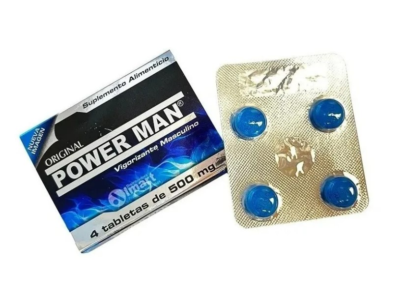 Power Man 12 Tabletas De 500 Mg Pastilla Azul Para Hombres