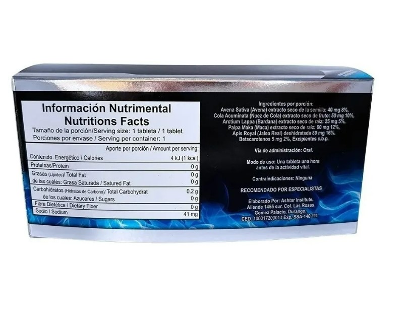 Power Man Vigorizante Pastilla 4 Tabletas De 500 Mg