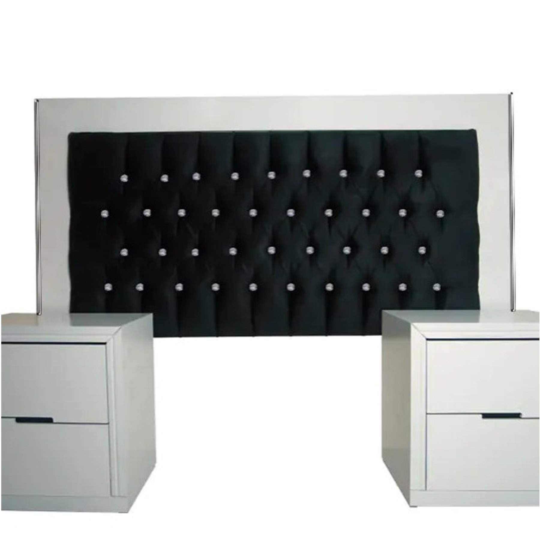 Cabecera sofisticada con capiton elegante con decoracion de botón diamante Hollywood