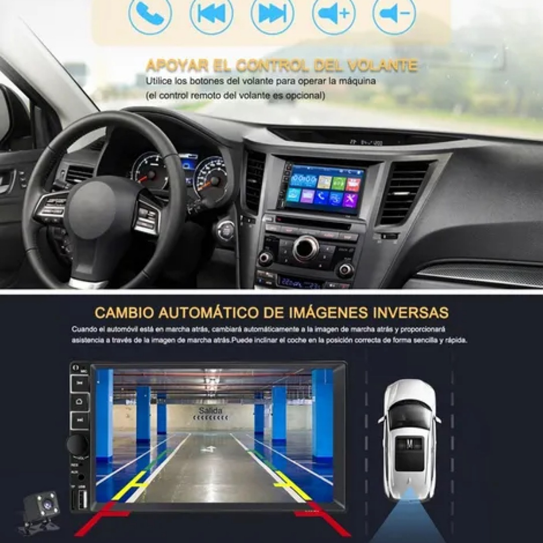 Autoestereos Pantalla Coche Bluetooth Remoto Volante Camara