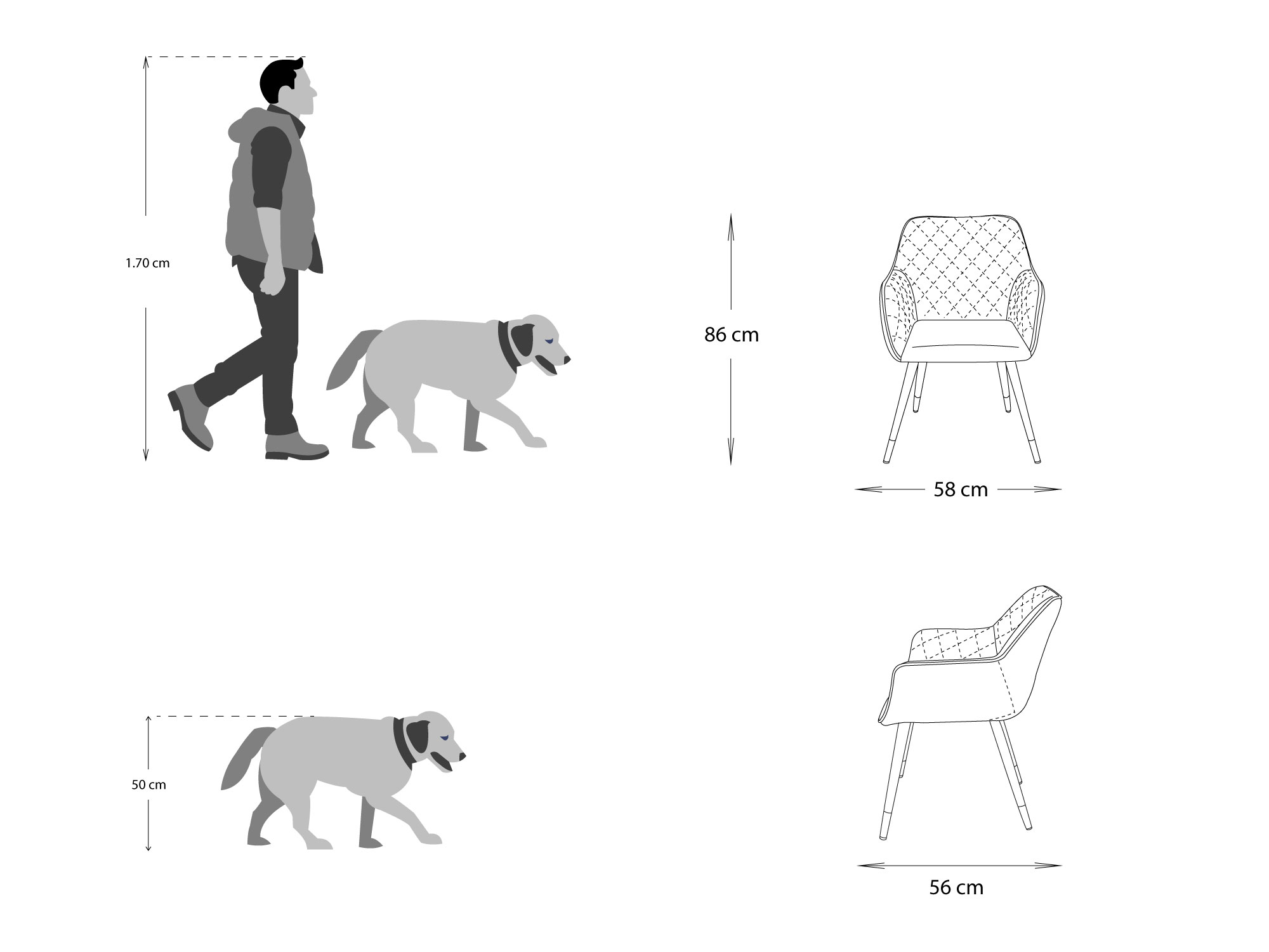 Sillón Individual Hops de Tela color Rosa